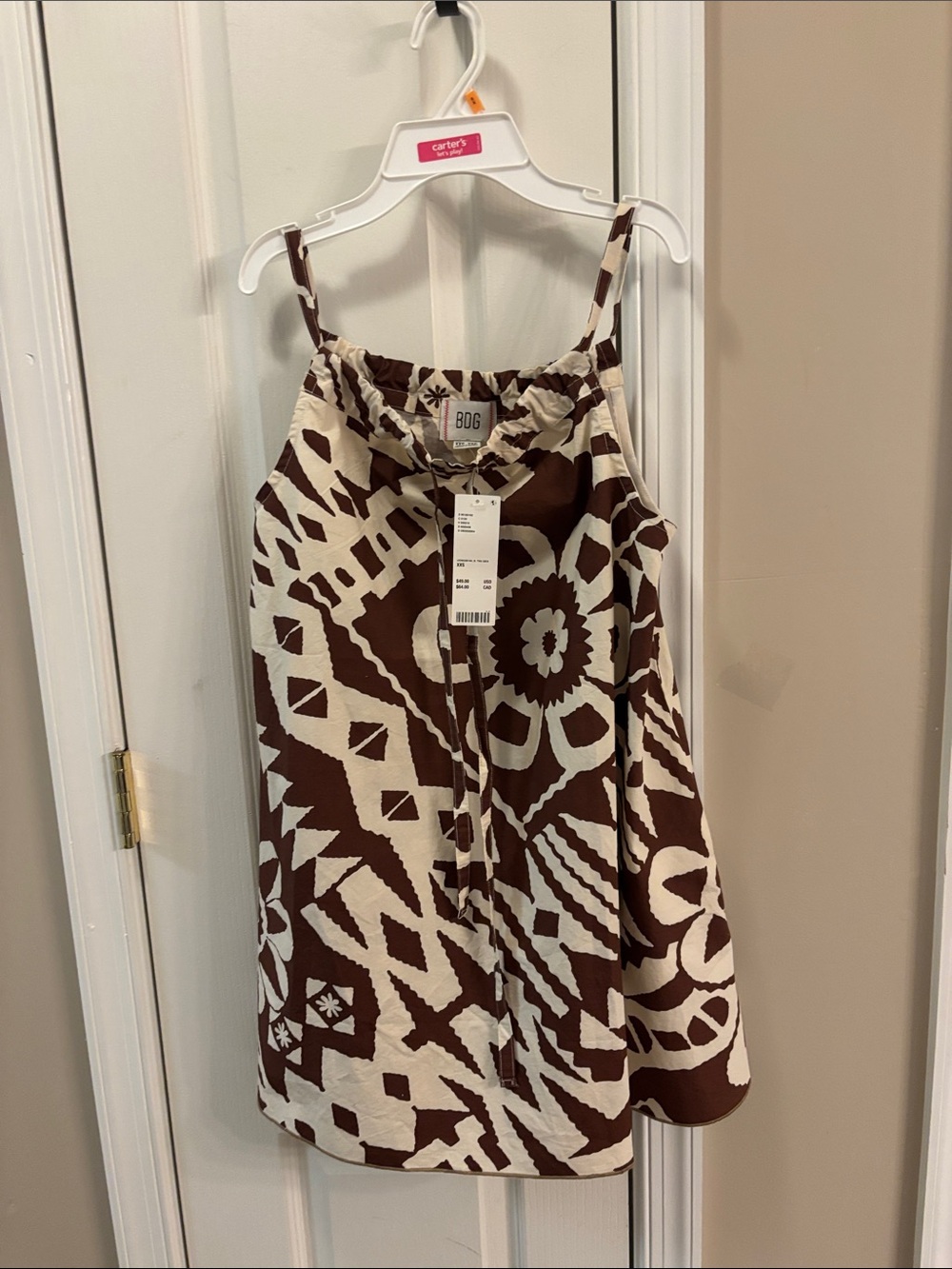 BDG Brown & Cream Printed Cami Dress
